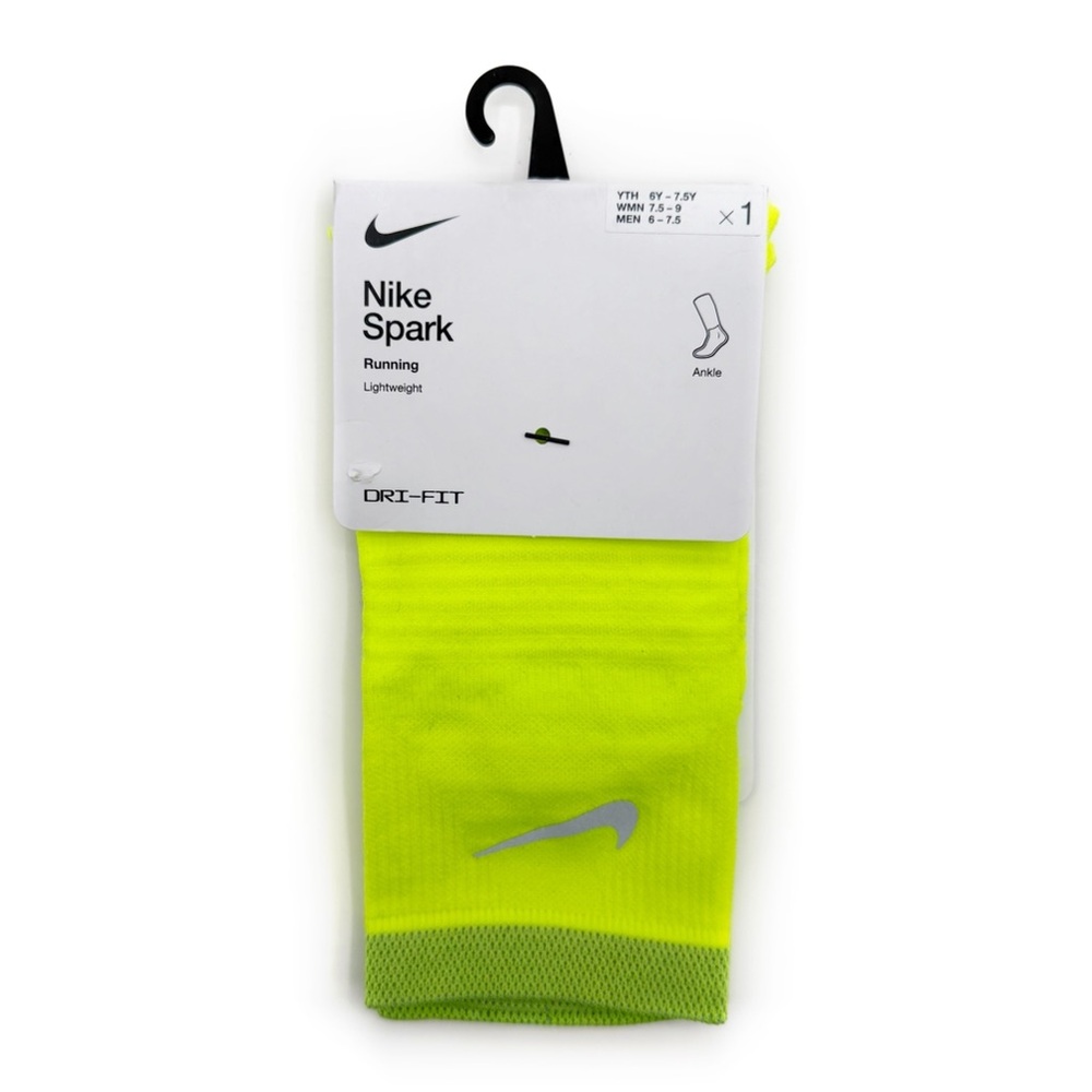 Nike Spark Lightweight Ankle Socks Womens Mens Running Reflective Volt NWT New